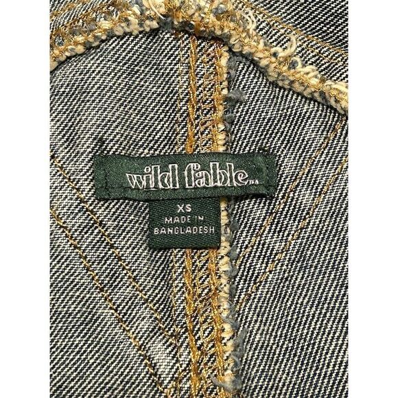 Wild Fable Women's Denim Frayed Overall Shorts Blue Size XS Standard Casual - Picture 5 of 7